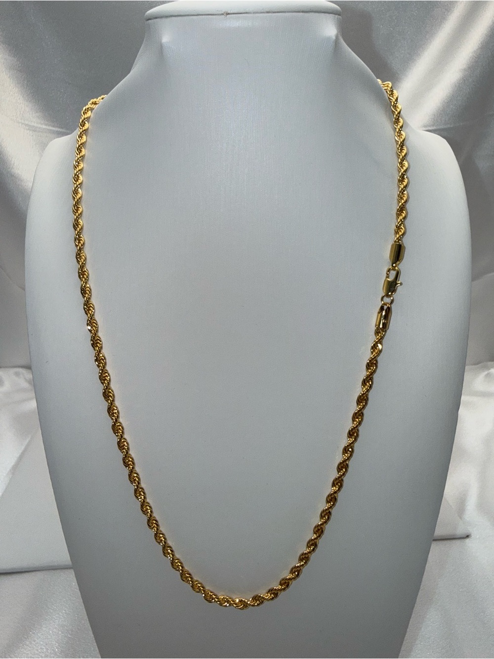 22” 2.1mm 18K Gold Dipped Rope Chain Necklace 14k stamped